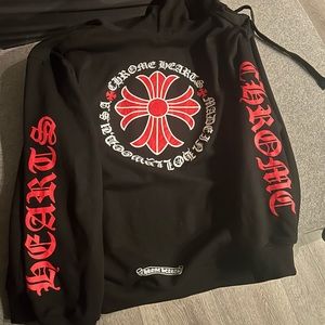 Chrome Hearts Red Circle Zip Up Hoodie